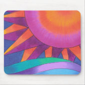 Roze en Oranje Sun Mousepad Muismat (Voorkant)