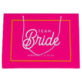 Roze en Oranje Team Bruid Aangepaste Cadeautas