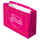 Roze en Oranje Team Bruid Aangepaste Cadeautas (Achterkant Gekanteld)