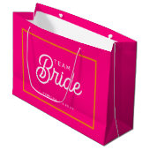 Roze en Oranje Team Bruid Aangepaste Cadeautas (Voorkant Gekanteld)