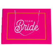 Roze en Oranje Team Bruid Custom Cadeautas (Voorkant)