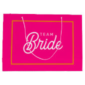 Roze en Oranje Team Bruid Custom Cadeautas (Achterkant)