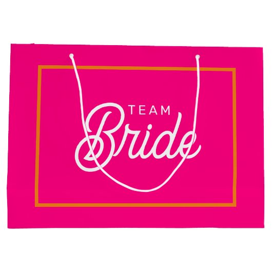 Roze en Oranje Team Bruid Custom Cadeautas (Achterkant)