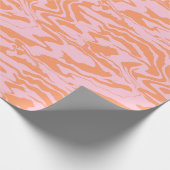 Roze en Oranje Tiger Stripes inpakpapier (Hoek)