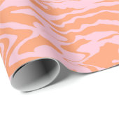 Roze en Oranje Tiger Stripes inpakpapier (Rol Hoek)