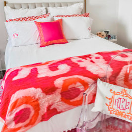 Roze en Oranje tribale ikat Fleece Deken