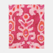 Roze en Oranje tribale ikat Fleece Deken (Voorkant)