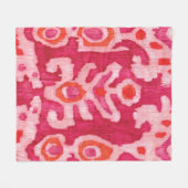 Roze en Oranje tribale ikat Fleece Deken (Voorkant (Horizontaal))