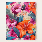 Roze en Oranje tropische bloemen Planner (Achterkant)