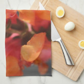 Roze en oranje tropische bloemen theedoek (Quarter Fold)