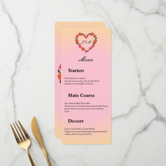 roze en oranje trouwen menu