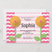 Roze en Oranje uitnodiging (Voorkant)