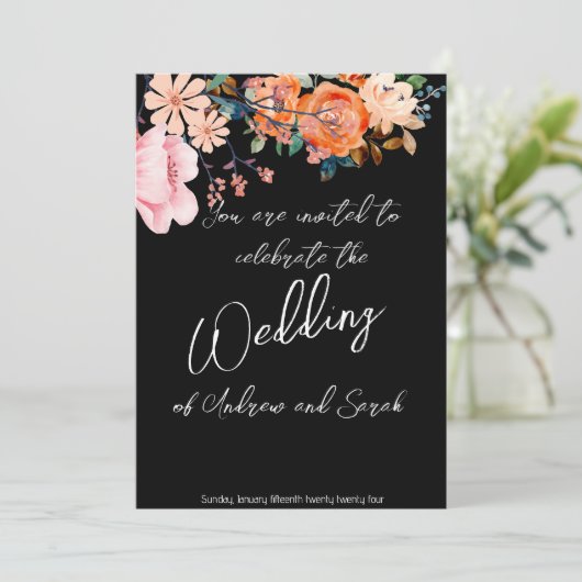 Roze en Oranje uitnodiging tot het indienen van pr (Staand voorkant)