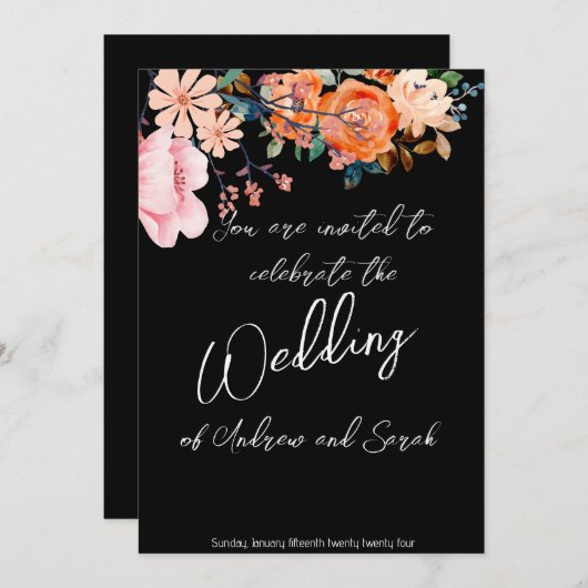 Roze en Oranje uitnodiging tot het indienen van pr (Voorkant / Achterkant)