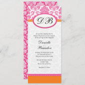 Roze en Oranje uitnodiging tot weddenschappen (Voorkant / Achterkant)