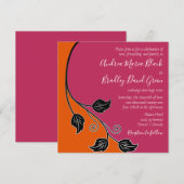 Roze en Oranje uitnodiging tot weddenschappen (Voorkant / Achterkant)