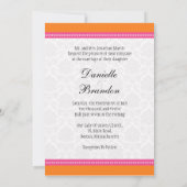 Roze en Oranje uitnodiging tot weddenschappen (Achterkant)