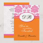 Roze en Oranje uitnodiging tot weddenschappen (Voorkant / Achterkant)