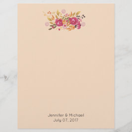 Roze en Oranje ventilator Bouquet op Perzikachterg