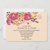 Roze en Oranje ventilator Bouquet op Perzikachterg Kaart (Voorkant)