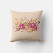 Roze en Oranje ventilator Bouquet op Perzikachterg Kussen (Achterkant)