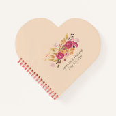 Roze en Oranje ventilator Bouquet op Perzikachterg Notitieboek (Voorkant)