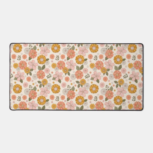 Roze en Oranje ventilatorpatroon Bureaumat (Voorkant)