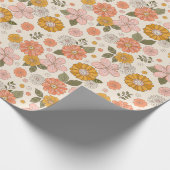 Roze en Oranje ventilatorpatroon Cadeaupapier (Hoek)