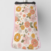 Roze en Oranje ventilatorpatroon Golfheadcover (Draai 90)