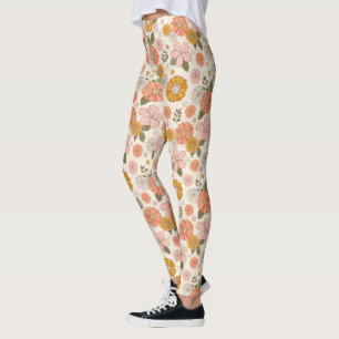 Roze en Oranje ventilatorpatroon Leggings