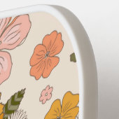 Roze en Oranje ventilatorpatroon Pickleball Paddle (Links Detail)