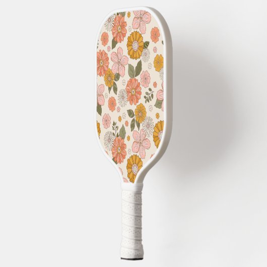 Roze en Oranje ventilatorpatroon Pickleball Paddle (Links)