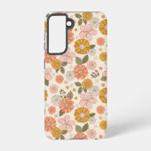 Roze en Oranje ventilatorpatroon Samsung Galaxy Hoesje (Achterkant)