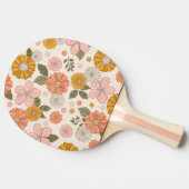 Roze en Oranje ventilatorpatroon Tafeltennisbatje (Zijkant)