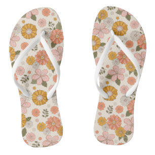 Roze en Oranje ventilatorpatroon Teenslippers