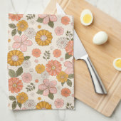 Roze en Oranje ventilatorpatroon Theedoek (Quarter Fold)