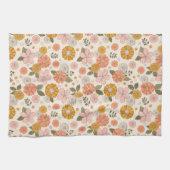 Roze en Oranje ventilatorpatroon Theedoek (Horizontaal)