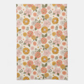 Roze en Oranje ventilatorpatroon Theedoek (Verticaal)