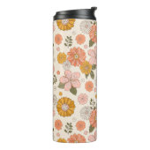 Roze en Oranje ventilatorpatroon Thermosbeker (Gedraaid links)