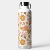 Roze en Oranje ventilatorpatroon Waterfles (Voorkant)