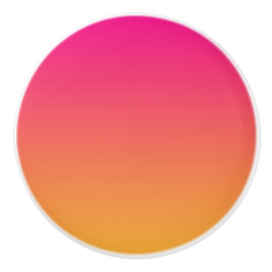 Roze en oranje verloop keramische knop (Voorkant)