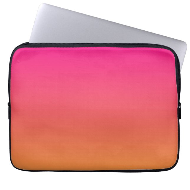 Roze en oranje verloop laptop sleeve (Voorkant)