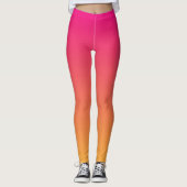 Roze en oranje verloop leggings (Voorkant)