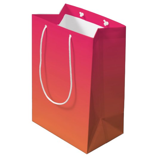 Roze en oranje verloop medium cadeauzakje (Achterkant Gekanteld)