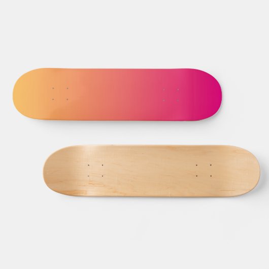 Roze en oranje verloop persoonlijk skateboard (Horizontaal)