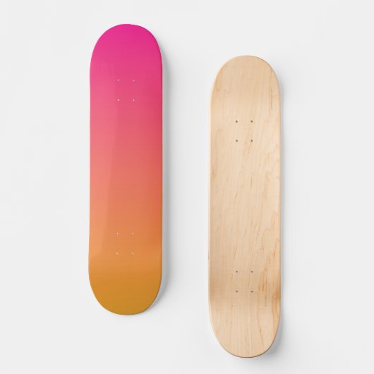 Roze en oranje verloop persoonlijk skateboard (Voorkant)