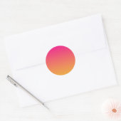 Roze en oranje verloop ronde sticker (Envelop)