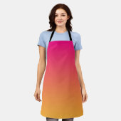 Roze en oranje verloop schort (Gedragen)