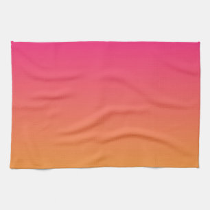 Roze en oranje verloop theedoek