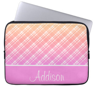 Roze en Oranje verloopplaat Laptop Sleeve